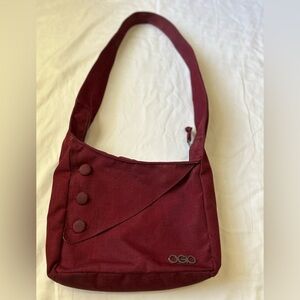 OGIO Maroon Shoulder Bag with Button Accents
